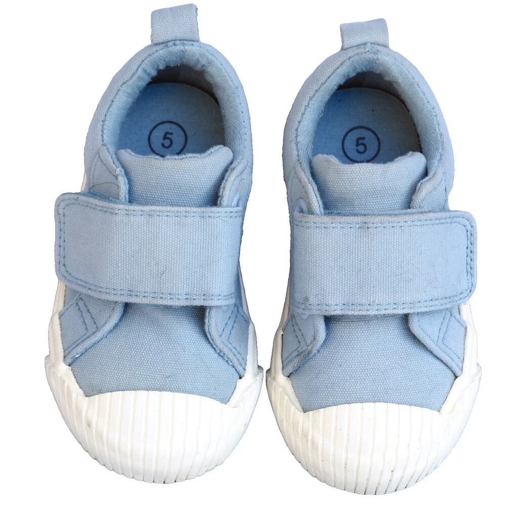 Cat & Jack Unisex Toddler Sneakers Size 5 Light Blue Canvas Hook Loop Play Shoes